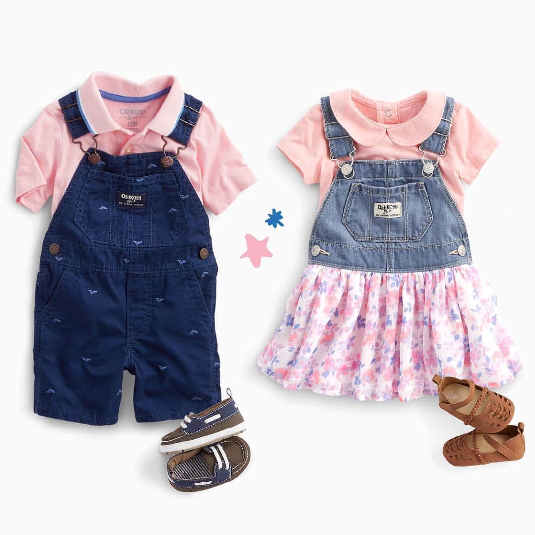 のインスタグラム：「When you run out of room for jelly beans in your #easterbasket... #OVERALLS FOR THE WIN! 🙌 #plentyofpockets #easterstyle #oshkoshkids」