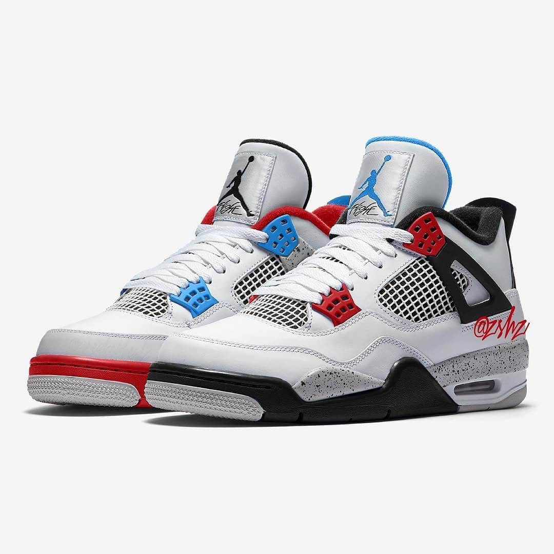 Sneakgalleryさんのインスタグラム写真 - (SneakgalleryInstagram)「#WhatThe Air Jordan 4 in the works for Black Friday 2019. According to @zsneakerheadz it’ll be a mixture between the Fire Red, White Cement and Military Blue 4. Stay tuned for more info! *Pictured is only a mock-up, not the official shoe.*」3月31日 4時33分 - sneakgallery