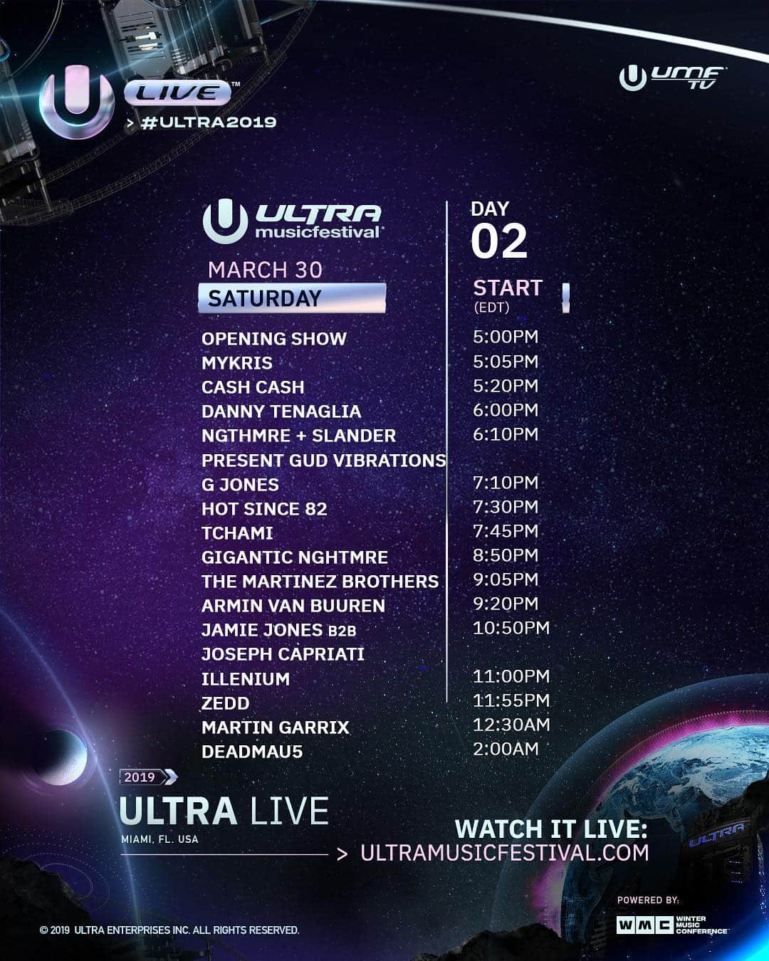 Ultra Music Festivalさんのインスタグラム写真 - (Ultra Music FestivalInstagram)「Catch all the action from Day 2 of #Ultra2019 on ULTRA LIVE today beginning at 5pm EDT!  UltraMusicFestival.com」3月31日 5時44分 - ultra