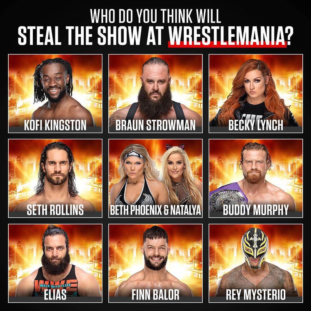 WWEさんのインスタグラム写真 - (WWEInstagram)「Who do you think will shine the most on The #GrandestStageOfThemAll? #WrestleMania」3月31日 7時00分 - wwe