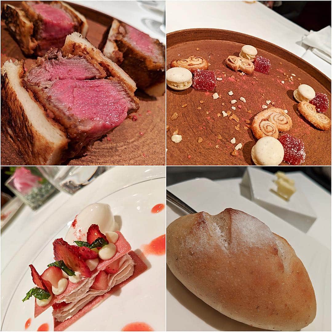 大見さなえさんのインスタグラム写真 - (大見さなえInstagram)「のざき牛ステーキ食べ比べ❣️ 肉の日会☺️🍖続き 中目黒『steak dining vitis』 ・ 特に黒毛和牛タン元厚切り炉端焼きの 歯切れと柔らかさが忘れられない🤤💓 ・ 他にもキャビアたっぷりの和牛のタルタルや 蛤のスープがでてきて、蛤をたべると 明石焼きランプ漬けのお茶漬け風に変わる楽しさも😍 ・ 最後の一口カレーは大盛りにしてくださった☺️🍛嬉しい！ ・ モテクリエイターのゆうこすさん、 久しぶりにお会いできた銀座の愛美ママや 皆さんグルメな方で素敵な空間でした☺️✨ ご協賛 google様  ケーキ ルワンジュ東京様✨ ありがとうございました(*^^*) ・ #pixelで撮影 #teampixel #お肉 #肉 #meat #teampixel #肉の日 #肉会 #29の日 #お肉女子 #めぐログ_中目黒 #beef #肉テロ #steakdining vitis」3月31日 7時50分 - tabe_megumi