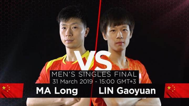 のインスタグラム：「🐉 The Dragon ⚔️ The Dark Knight ♞. 💥 Ma Long 🆚 Lin Gaoyuan 💥. 🏆 The 2019 #ITTFWorldTour #QatarOpen Champion will be ____________.」