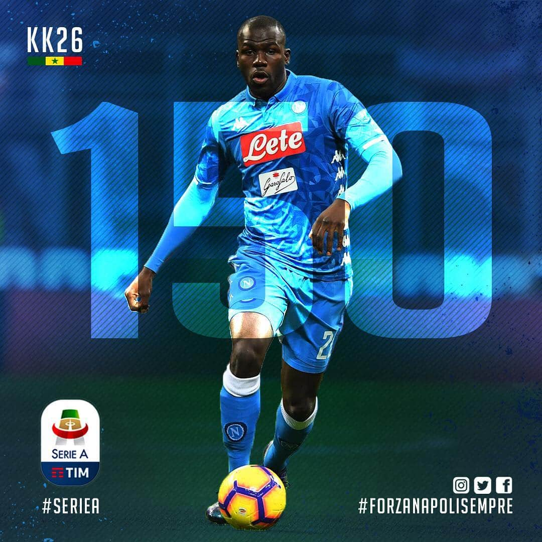 カリドゥ・クリバリさんのインスタグラム写真 - (カリドゥ・クリバリInstagram)「1️⃣5️⃣0️⃣ in @seriea 🇮🇹 💙 #ForzaNapoliSempre 🙌🏿 #KK26 #appearances @officialsscnapoli」3月31日 20時39分 - kkoulibaly26