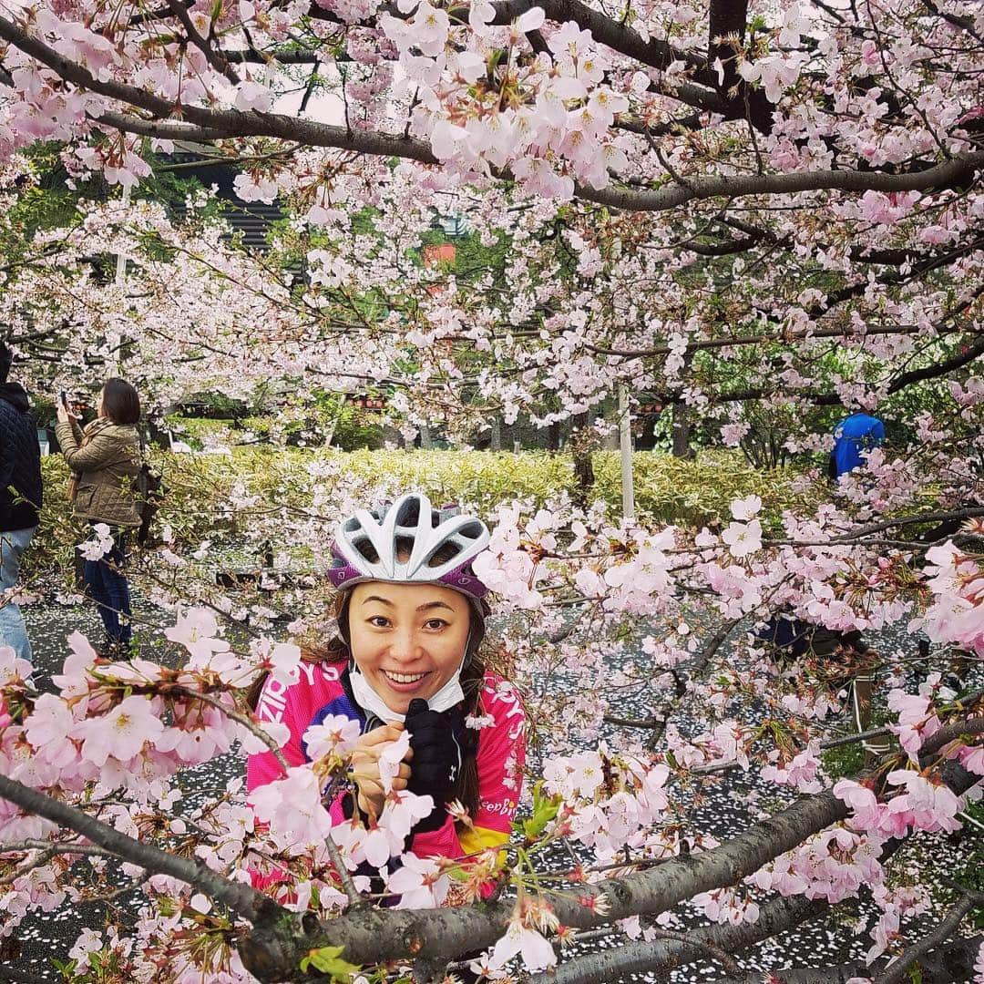 のインスタグラム：「Beautiful 🌸 and me 😆🚴‍♀️ #cherryblossom #tokyo #japan  #来週は散っちゃってるかな #bikeride #お花見ライド #アスリート女医 #トライアスリート女医 #美容アンチエイジング専門医 #黒田愛美」