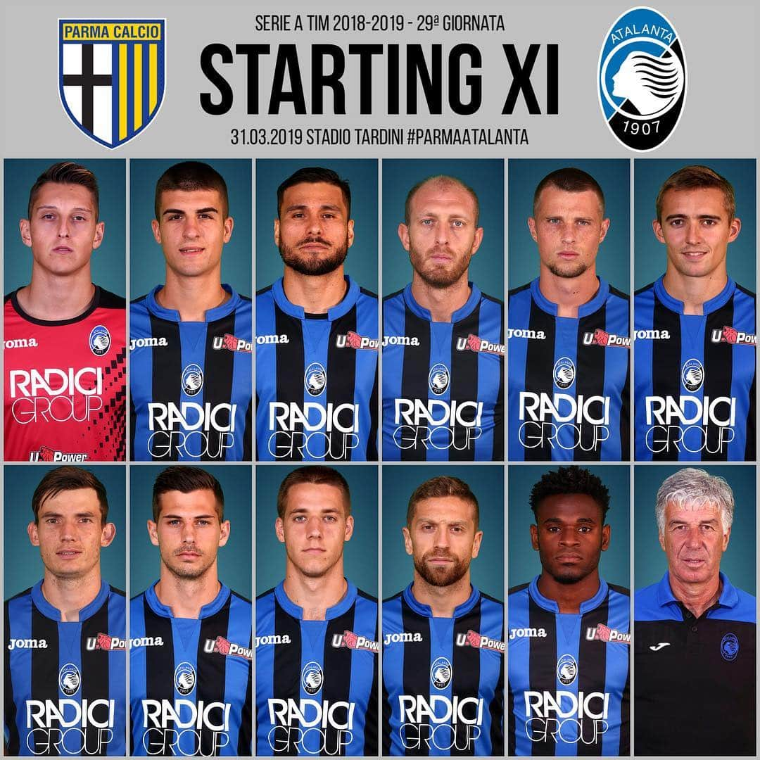 アタランタBCさんのインスタグラム写真 - (アタランタBCInstagram)「#ParmaAtalanta ecco il nostro XI titolare 💪🏻 #GoAtalantaGo ⚫️🔵」3月31日 18時39分 - atalantabc