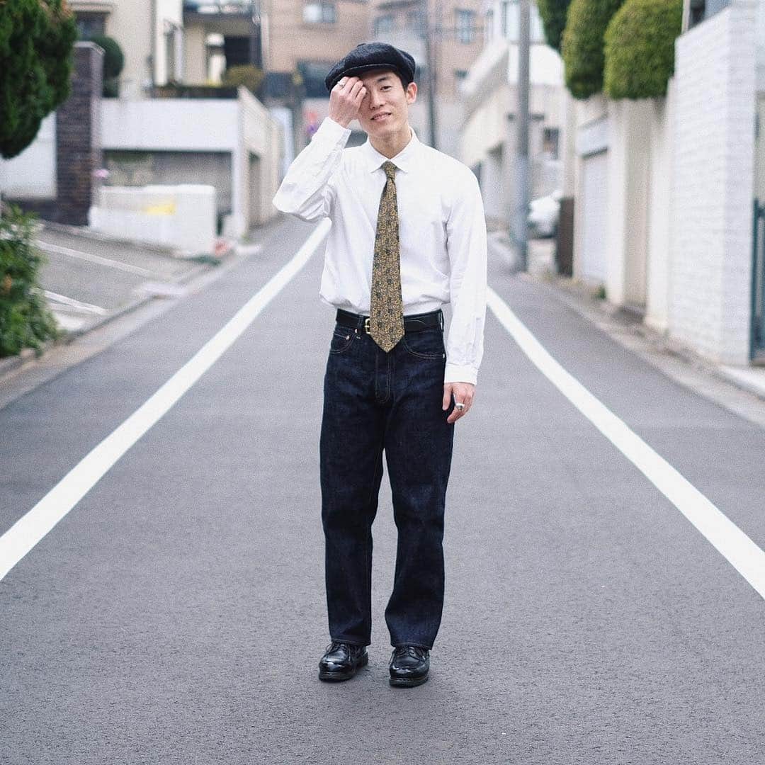 yukiのインスタグラム：「ㅤㅤㅤㅤㅤㅤㅤㅤㅤㅤㅤㅤㅤ 細めのパンツ テーパード #studiodonegal  #yaeca  #balenciaga  #anatomica  #paraboot」