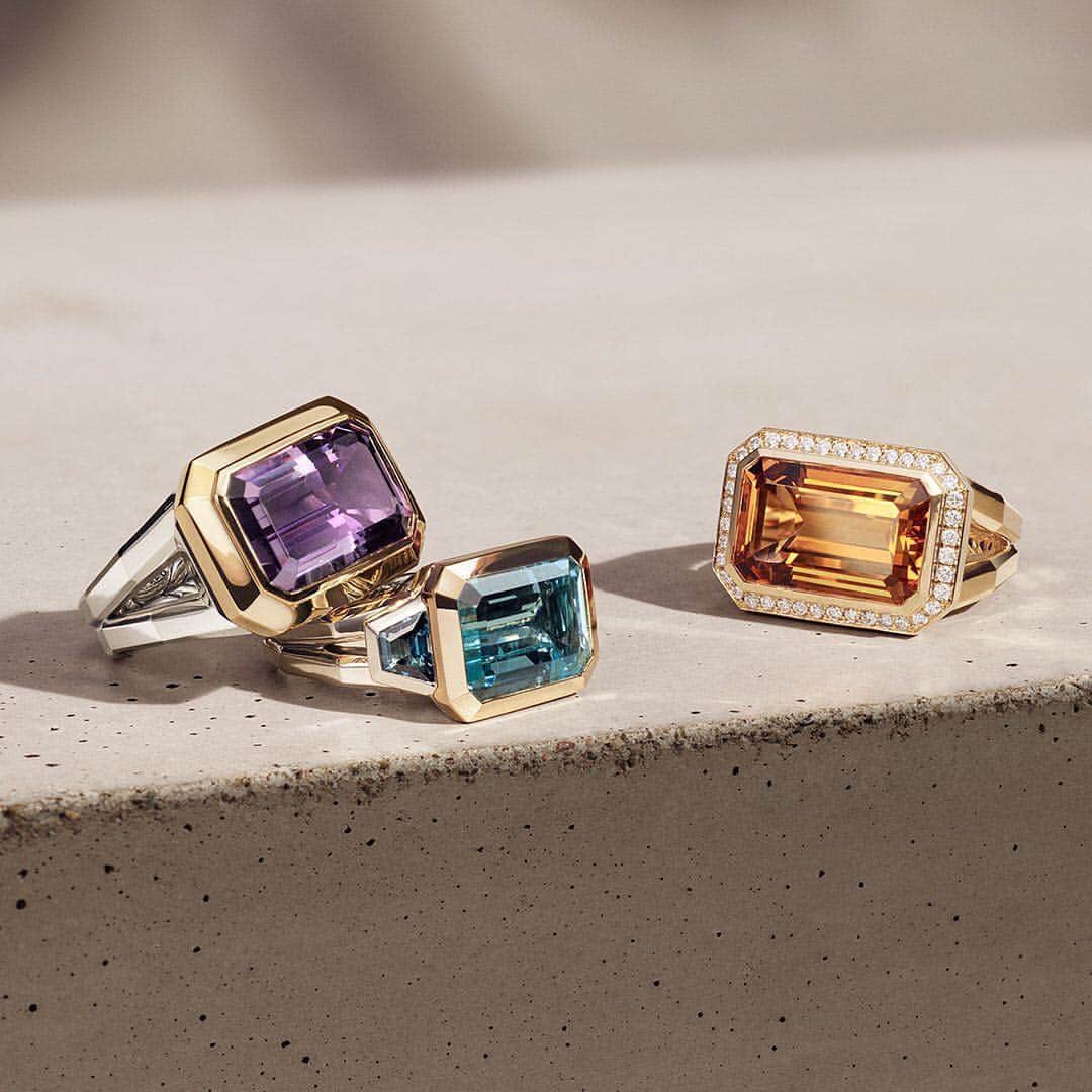 デビッドヤーマンのインスタグラム：「Love, David and Sybil. • “Novella is a celebration of what’s important to us—love, purity and continuing in the Classical tradition.”—Sybil Yurman • Shop these rings through our bio link. #DavidYurman」