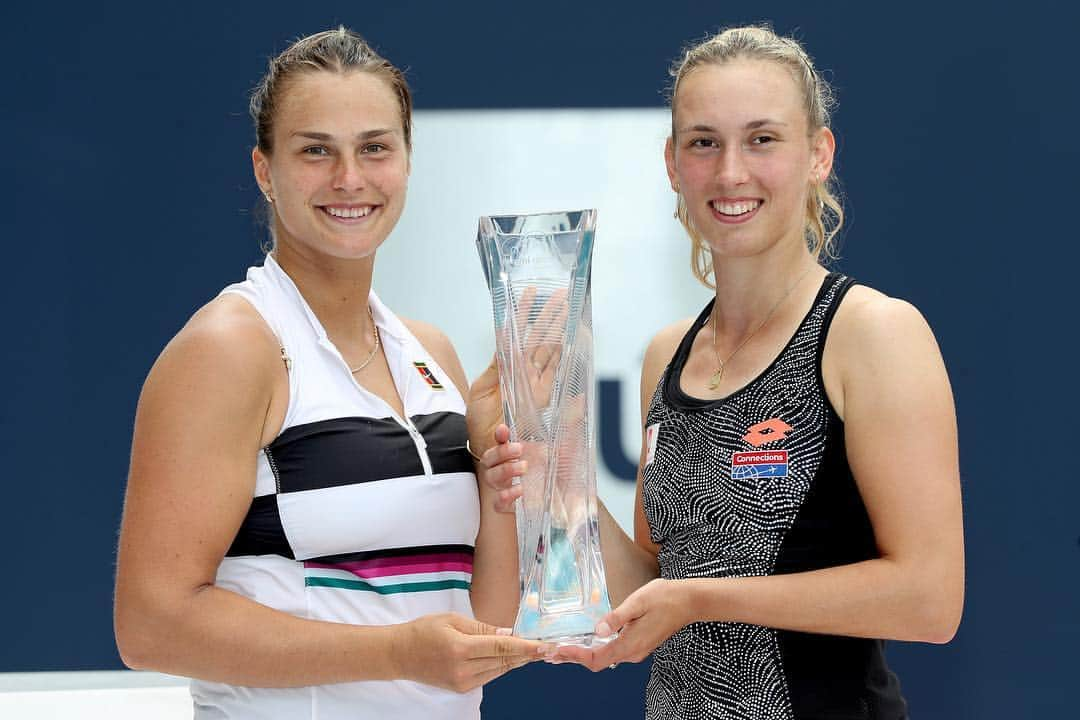 WTA（女子テニス協会）さんのインスタグラム写真 - (WTA（女子テニス協会）Instagram)「Sunshine double(s) ☀️🤩🌴🙌🏆🎾 @sabalenka_aryna @mertenselise」4月1日 6時01分 - wta