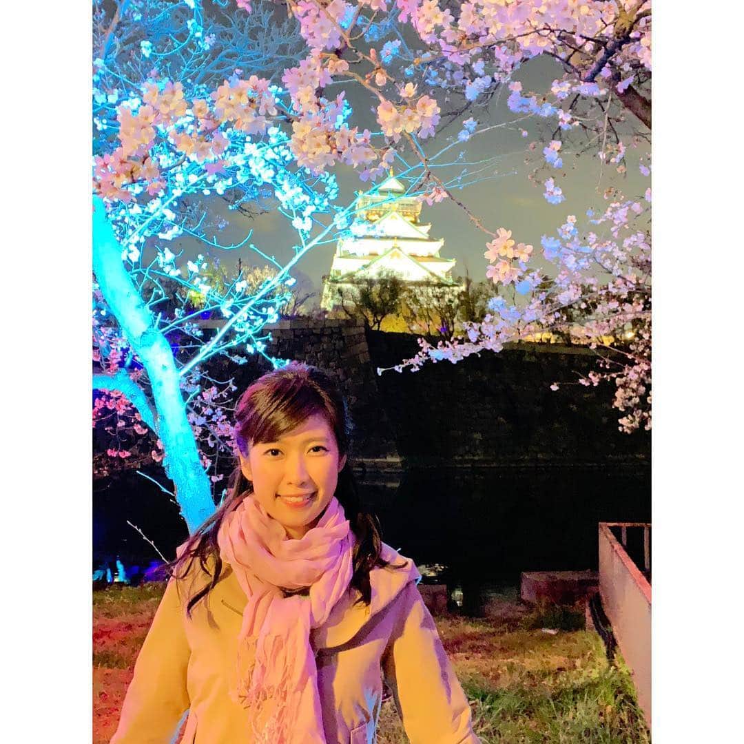 玉巻映美さんのインスタグラム写真 - (玉巻映美Instagram)「ライトアップされた大阪城公園をお散歩するSAKUYA LUMINAに行ってきました😌 音や光を駆使したデジタルアートによって、大阪城がとっても幻想的な世界に様変わりしていました！物語に沿って進んでいくと夜の森を冒険しているような気分で、しかもインスタ映えで、大人も子どもも楽しめるスポットでしたよ🙆‍♀️ 2021年頃まで常設の予定だそうですが、春は夜桜も同時に楽しめるのでこの季節がオススメです😍今夜は冷えましたが、大阪城の桜はすでに結構咲いてました！🌸 #大阪城ナイトウォーク #サクヤルミナ #sakuyalumina」3月31日 23時53分 - eimi_tamamaki