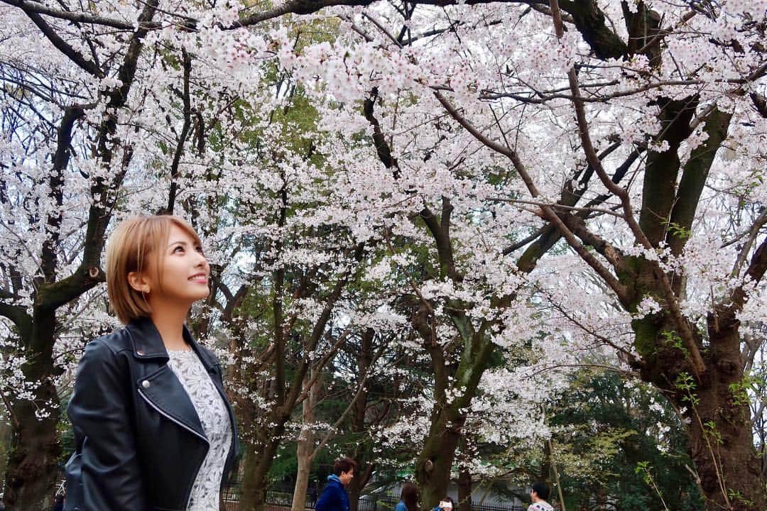 岡田栞奈のインスタグラム：「お花見会🌸🌸🌸 ・ ・ のりぴ(@norikofukuda212 ) が撮ってくれたよ☺️💓 桜綺麗だったな〜🥺 来年は家族増えてるかな〜笑なんて笑笑 #桜 #お花見 #平成最後の春 #ピンク #代々木公園」