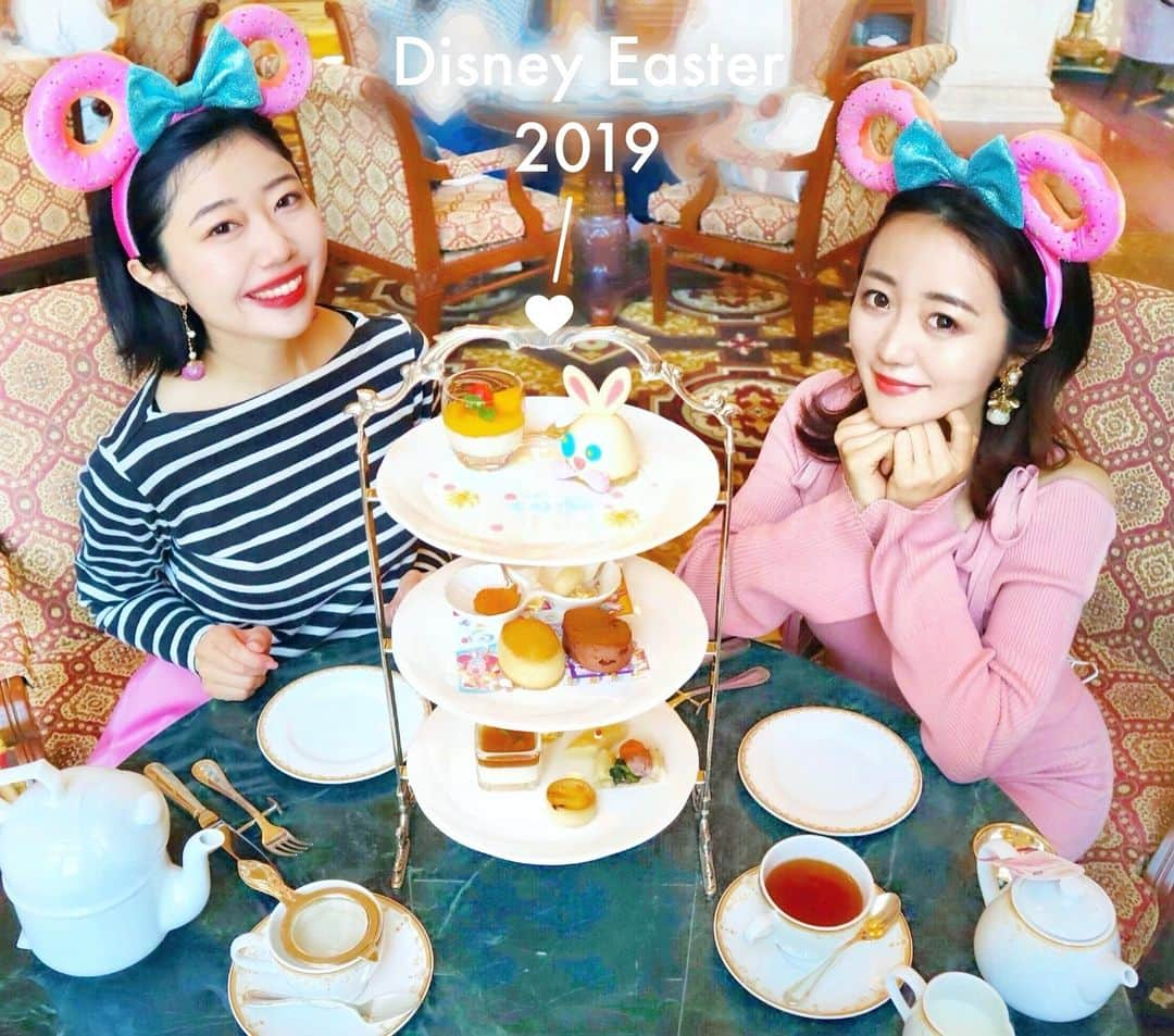 中島絢乃さんのインスタグラム写真 - (中島絢乃Instagram)「🐰🍩🌷﻿ ﻿ ﻿ おやすみなさいの前に、﻿ #ドリーマーズラウンジ の﻿ ＂#ディズニーイースター2019 ＂﻿ #アフタヌーンティーセット 🌷🐰💕﻿ ﻿ ﻿ ﻿ ﻿ ﻿ 毎シーズンここの﻿ アフタヌーンティーセットは﻿ 楽しみなんだよねーー！！😭💖💭﻿ 作り手のこだわりを感じるもん！！✨﻿👨‍🍳👩‍🍳 ﻿ ﻿ アップの写真もまた載せます☺️🌷🐰﻿ 可愛くてたくさん写真撮っちゃった😍💕💕﻿ これはキャストさんが撮ってくださった写真ね！😭❤️ ﻿ ❤︎❤︎❤︎❤︎❤︎❤︎❤︎❤︎❤︎❤︎❤︎❤︎❤︎❤︎❤︎﻿ #disneysisters_jp ←#中島姉妹 のディズニー写真をまとめています🏰🌈」4月1日 0時54分 - nakajima_ayano