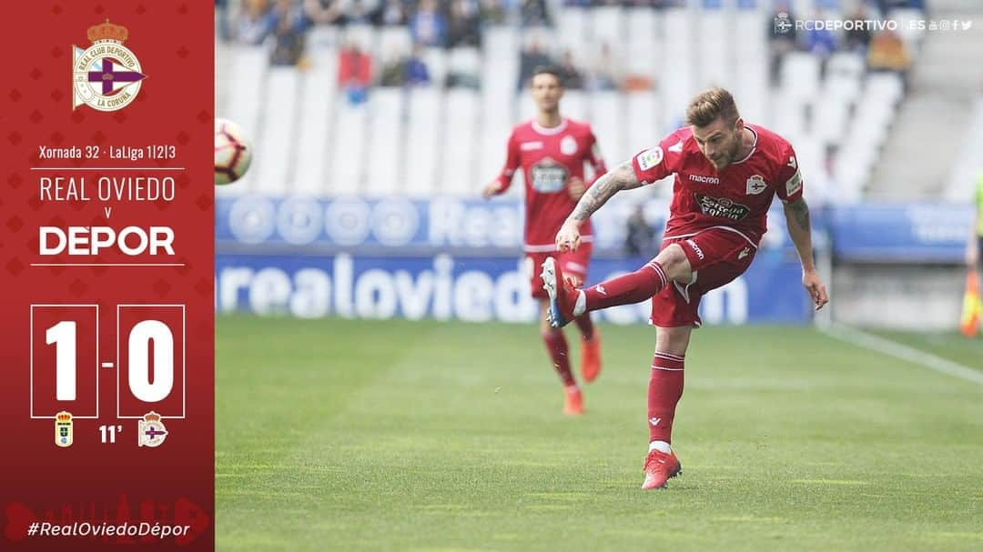 デポルティーボ・ラ・コルーニャさんのインスタグラム写真 - (デポルティーボ・ラ・コルーニャInstagram)「Gol do Real Oviedo, marca Bárcenas no minuto 11 #RealOviedoDépor 1-0 #vamosDÉPORvamos!」4月1日 1時12分 - rcdeportivo