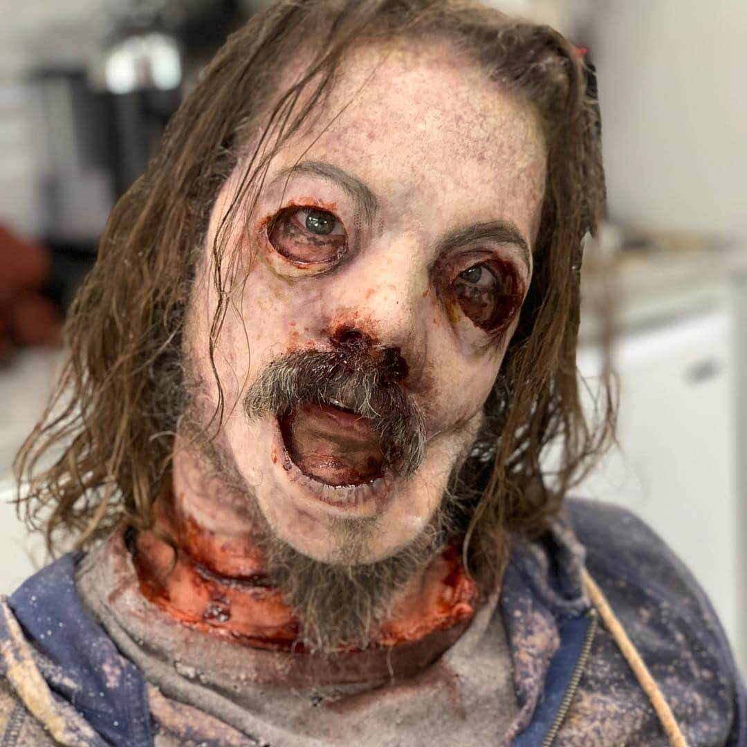 The Walking Deadさんのインスタグラム写真 - (The Walking DeadInstagram)「Concept art and final make up for Alpha’s skinned victim in last weeks episode.  The skin was then worn as a “fresh” whisperer.  Designed by John Wheaton, sculpted by Dave Grasso and applied by @wasnerkevin WATCH THE SEASON FINALE TONIGHT」4月1日 1時50分 - amcthewalkingdead