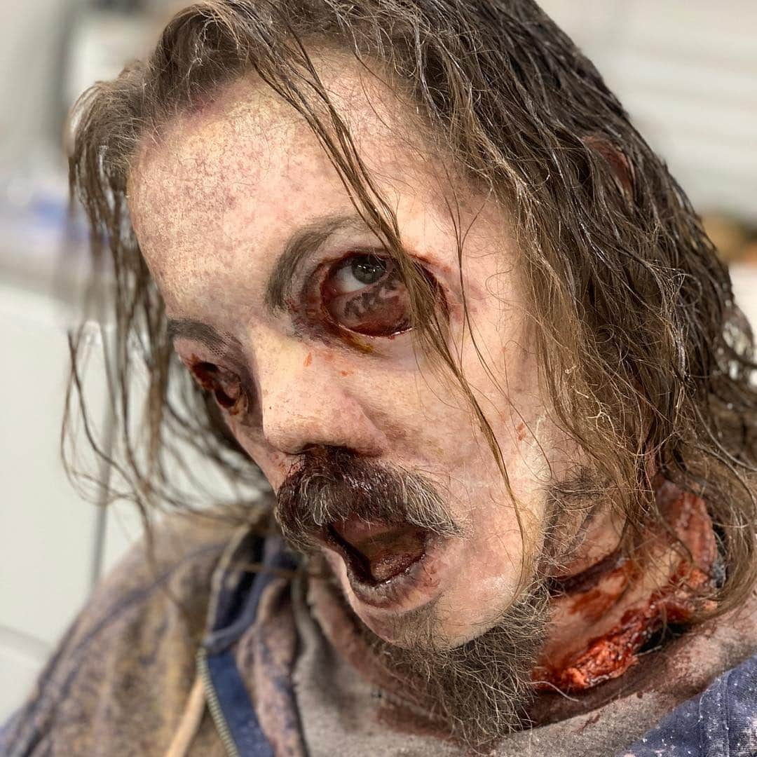 The Walking Deadさんのインスタグラム写真 - (The Walking DeadInstagram)「Concept art and final make up for Alpha’s skinned victim in last weeks episode.  The skin was then worn as a “fresh” whisperer.  Designed by John Wheaton, sculpted by Dave Grasso and applied by @wasnerkevin WATCH THE SEASON FINALE TONIGHT」4月1日 1時50分 - amcthewalkingdead