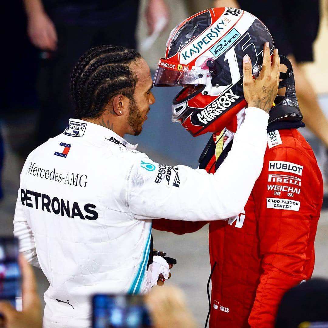 MERCEDES AMG PETRONASさんのインスタグラム写真 - (MERCEDES AMG PETRONASInstagram)「💬 @lewishamilton: “It was a really hard job this weekend. The Ferraris have been incredible, and I just had to see @charles_leclerc because he did such a great job. I’m sure it was a devastating result for him because he’d done the job to win. He’s got lots more wins coming in the future.” • #MercedesAMGF1 #Mercedes #AMG #F1 #PETRONASmotorsports #BahrainGP」4月1日 2時31分 - mercedesamgf1