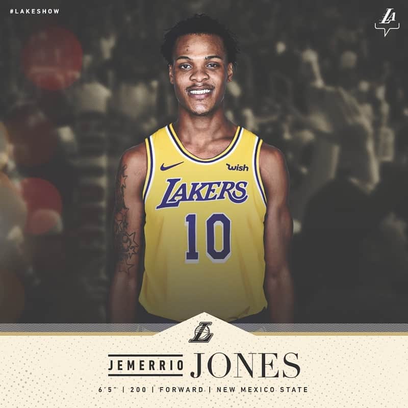 Los Angeles Lakersさんのインスタグラム写真 - (Los Angeles LakersInstagram)「The Lakers have signed forward Jemerrio Jones!  Jones appeared in 47 games (six starts) for the South Bay Lakers this season, averaging 9.4 points, a team-leading 9.6 rebounds, 3.5 assists, 1.4 steals and 1.0 blocks in 24.7 minutes. Jones tallied double-digit rebounds in 21 games and finished the season with 15 double-doubles. The former WAC Player of the Year grabbed a career-high 18 rebounds twice on the season and scored a career-high 21 points on March 21 vs. Stockton.」4月1日 3時45分 - lakers