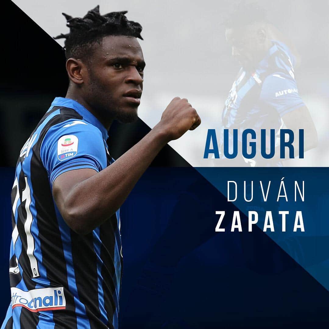 アタランタBCさんのインスタグラム写真 - (アタランタBCInstagram)「Prima una splendida doppietta e ora.... #HappyBirthday @duvanzapata91 +2️⃣8️⃣ 🎉🎂🥂 #1aprile 📩 Lascia qui i tuoi auguri al nostro bomber 🤙🏿 #AtalantaLife 🖤💙」4月1日 7時01分 - atalantabc