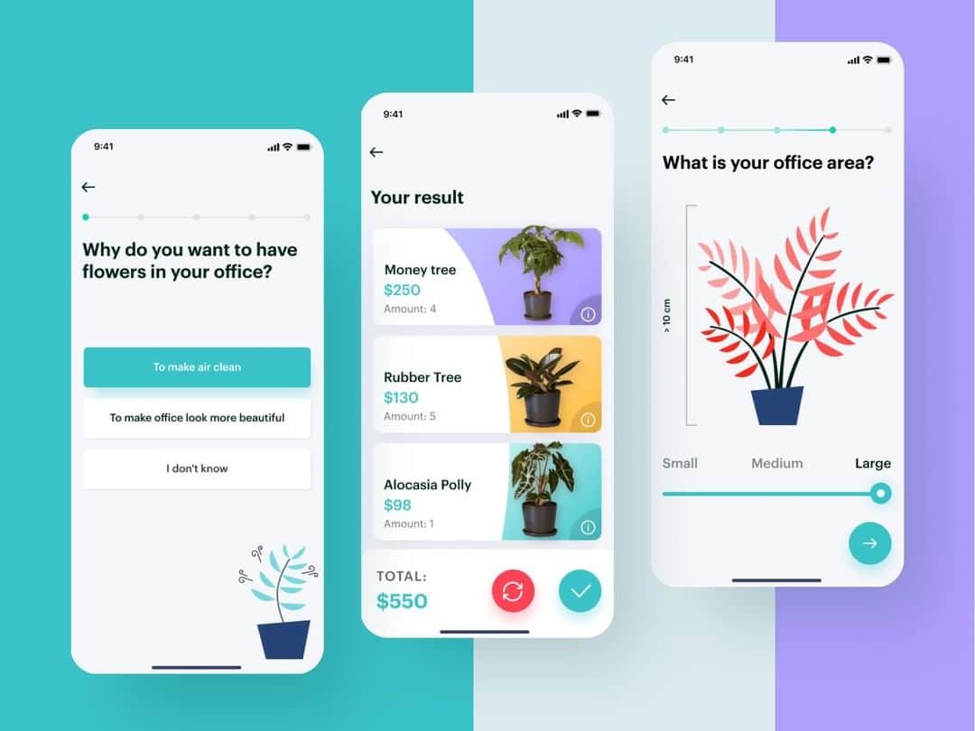 Dribbbleさんのインスタグラム写真 - (DribbbleInstagram)「Office plant assistant: plants list and screens sequence by @jaramua666⠀ ⠀ ⠀ #dribbble #dribbblers #ui #ux #design」4月1日 8時30分 - dribbble