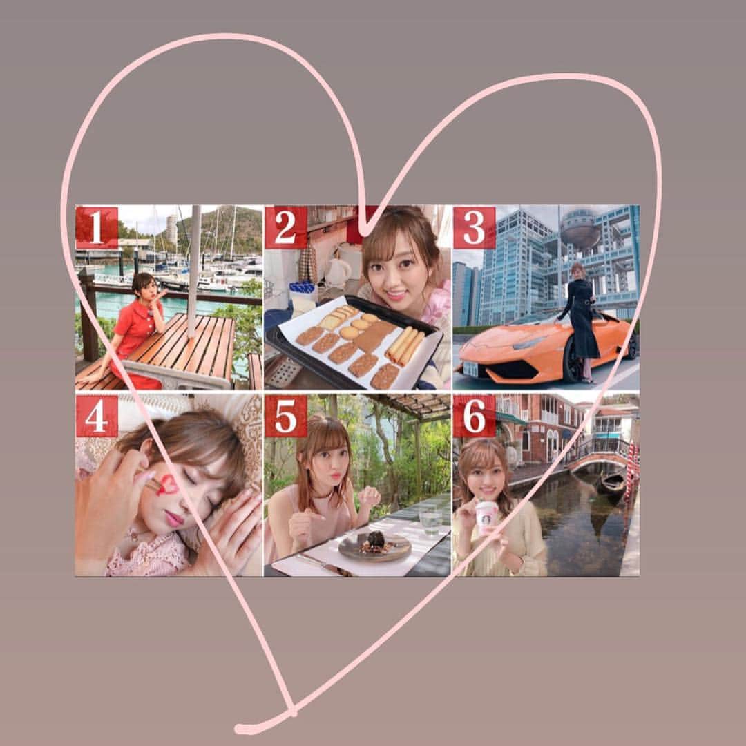 菊地亜美さんのインスタグラム写真 - (菊地亜美Instagram)「・ おはようございます🌞 4月1日🌸新年度始まりました🥰 新元号発表まであと数時間ですね🌈 ・ ・ そして昨日の深夜生放送の特定せよ！ ありがとうございました💛 企画が終わったので昨日の投稿は消してしまいましたが… ・ 偽リア充写真は⇩ ☆2番は手作りではなくヨックモック🧡（後ろに紙袋がチラっ） ☆3番はランボルギーニ💛（ナンバープレートのひらがなと、私免許持ってません💓） ☆4番は足にスマホ挟んで自分で撮ってます🧡笑 ☆6番はヴェネツィアと言いつつ日本限定の桜スタバを持ってるので嘘💓 でした😝✨ ・ #特定せよ」4月1日 9時53分 - amikikuchi0905