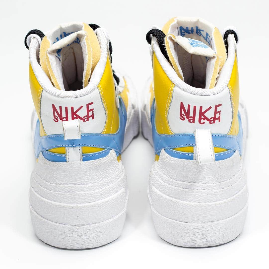 HYPEBEAST Japanさんのインスタグラム写真 - (HYPEBEAST JapanInstagram)「#hypebeastkicks : sacai x Nike による最新コラボフットウェア Blazer With the Dunk “White/Baby Blue/Yellow” にクローズアップ。 Photo: @hanzuying」4月1日 10時25分 - hypebeastjp