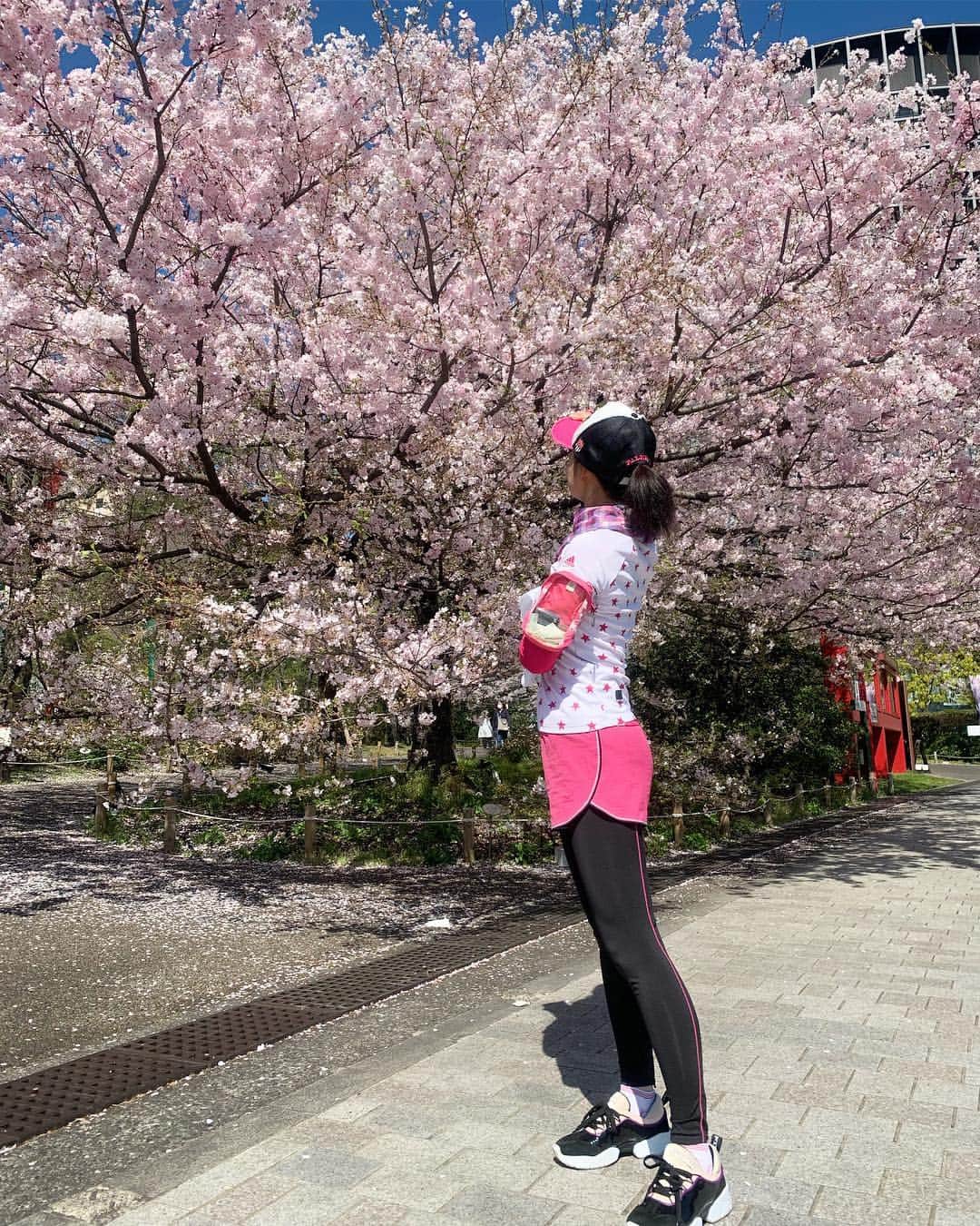 吉田玲奈さんのインスタグラム写真 - (吉田玲奈Instagram)「今朝も桜が見たくて皇居ランニング🌸綺麗です🌸 今朝は6.5km🏃‍♀️ #桜 #桜ラン #空が青い #お花見 #お花見ランニング #皇居 #ランニング女子 #ランニング #newbalance #nike #adidas #reinarun」4月1日 13時37分 - reina.yoshida.ciel.1218