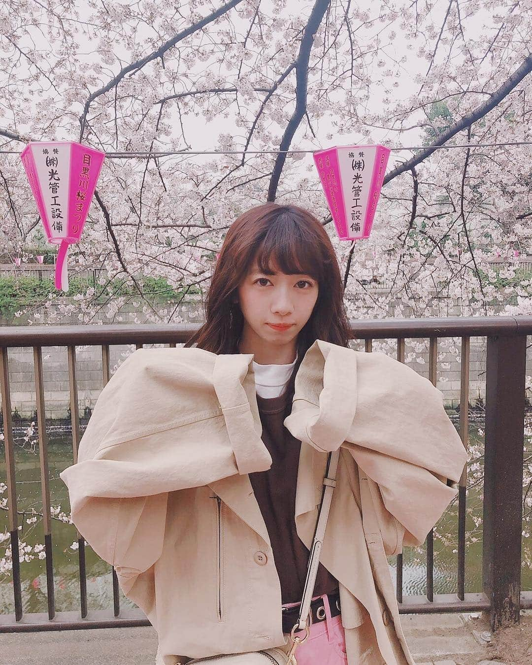 真山りかさんのインスタグラム写真 - (真山りかInstagram)「.﻿ ﻿ 桜色つよめ〜〜﻿ ﻿ #令和﻿ #なのに #SAKURA ﻿ #のせちゃう🌸﻿ ﻿ #梅じゃないんかい﻿ ﻿ #だって﻿ #まだ平成﻿ ﻿ #まやまにあ﻿ ﻿ .」4月1日 23時15分 - ma_yama_official