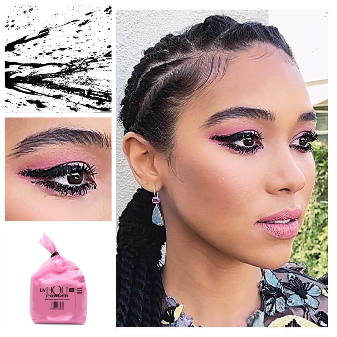 JO BAKERのインスタグラム：「A L E X A N D R A • S H I P P 🇺🇸 Gritty Wings with a Spring Pink Haze!!! #alexandrashipp  This eye took literally 2mins. Sometimes the fast and furious stuff just works the best!!! Playing with 2 contrast textures... soft femme and rough edge.... gritty stippled ink blackened lash line with a soft pastel matte pink shadow , cheek and lip !! 🌸🖋👁‍🗨 Styling @jillandjordan  Hair @larryjarahsims  Makeup by me using @lancomeofficial #jobakermakeupartist #alexshipp #storm @xmenmovies」
