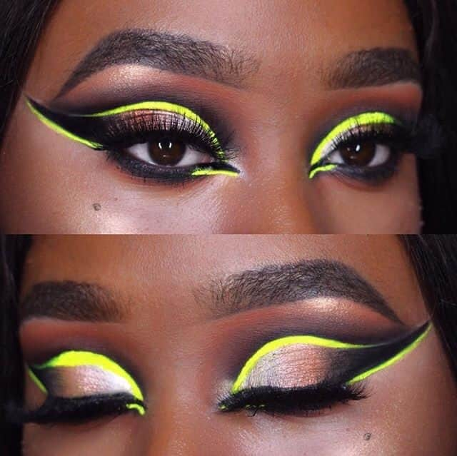 Makeup Addiction Cosmeticsさんのインスタグラム写真 - (Makeup Addiction CosmeticsInstagram)「NEON by @louise.keane 💚⁣ #makeupaddictioncosmetics #shimycatsmua #hypnaughtymakeup #vegas_nay #peachyqueenblog #bretmansvanity #melformakeup #eyemakeup⁣」4月1日 16時45分 - makeupaddictioncosmetics