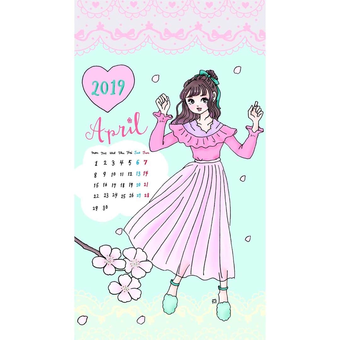 大石蘭さんのインスタグラム写真 - (大石蘭Instagram)「♡4月のカレンダー♡ You can go everywhere  You can be anything ... 👼🏻 - - - - - - - - - - - - - - - - - - - - - - 4月のカレンダー待ち受けを作りました🌸 3月分作れなくて、楽しみにしてくれていた方ごめんなさい！ ちょこちょこ使ってくれているという声を聞いていたので 毎月アップできるようにする〜〜！🥺 大きい画像は、ストーリー＆Twitterにアップするので ぜひ保存して(ストーリーは長押し→スクショ！) ホーム画面やロック画面に お使いいただけたら嬉しいです💕 . チュールスカートはいてる子よく見かけて 春らしくてほんとにかわいい 見てるだけでテンションあがる 私も欲しいな〜〜 . . #待ち受け #待ち受け画像 #待ち受け画面 #カレンダー #ホーム画面 #ロック画面  #4月カレンダー #イラスト #イラストレーター #お花見 #チュールスカート  #april #valentine #calender #cherryblossom」4月1日 20時45分 - wireless_ran
