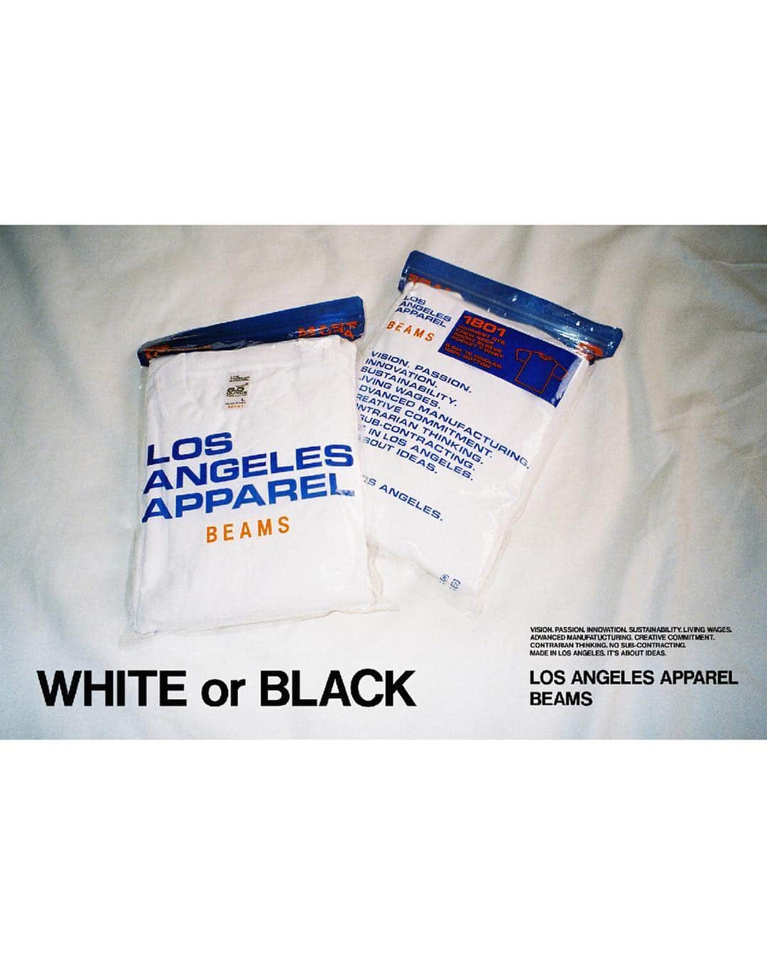 ビームスさんのインスタグラム写真 - (ビームスInstagram)「・ LOS ANGELES APPAREL × BEAMS  元American ApparelのCEO、ダブ・チャーニーが創設したブランドLOS ANGELES APPAREL。 BEAMS 別注によるパックTシャツをホワイト、ブラック2色でリリース。 パックTでは珍しい、ゆったりとしたシルエットとヘビーオンスの生地が特徴。  Photographer：@mirimatsufuji  @losangelesapparel  @beams_harajuku_official  #losangelesapparel #madeinusa  #2pack #packt_shirts #beams」4月1日 21時02分 - beams_official