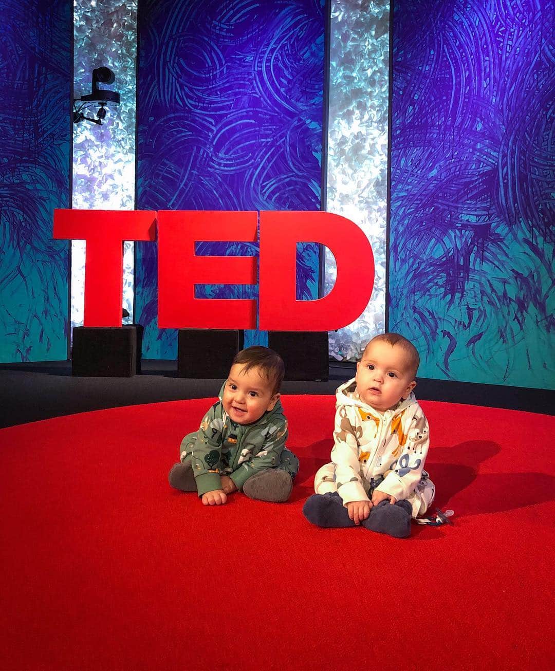 TED Talksのインスタグラム：「Phoenix and Roman Hai Lash are twins who want to transform the way we think about communication. Using ground-breaking psychological research, they hope to draw our attention to how tone and hand gestures can be used to both elevate and stigmatize the voices of infants. “Your baby language truly shapes who you are,” says Phoenix, age 8 months. Her twin brother Roman backs her up. “It’s time to stop thinking we can’t see you during peek-a-boo. Obviously we see your face behind your hands.” Together, they’re working to revolutionize the future of infant-grown up relations, one baby talk at a time. “You can’t just wait around for change to happen. Crawl boldly toward the world you’ve always dreamed of,” adds Roman. (Well, technically they both just cried the whole interview, but it’s clear what they meant). To watch their full #TEDDYTalk, visit go.ted.com/aprilfools #AprilFools  Photo courtesy of @ryanlashphotography」