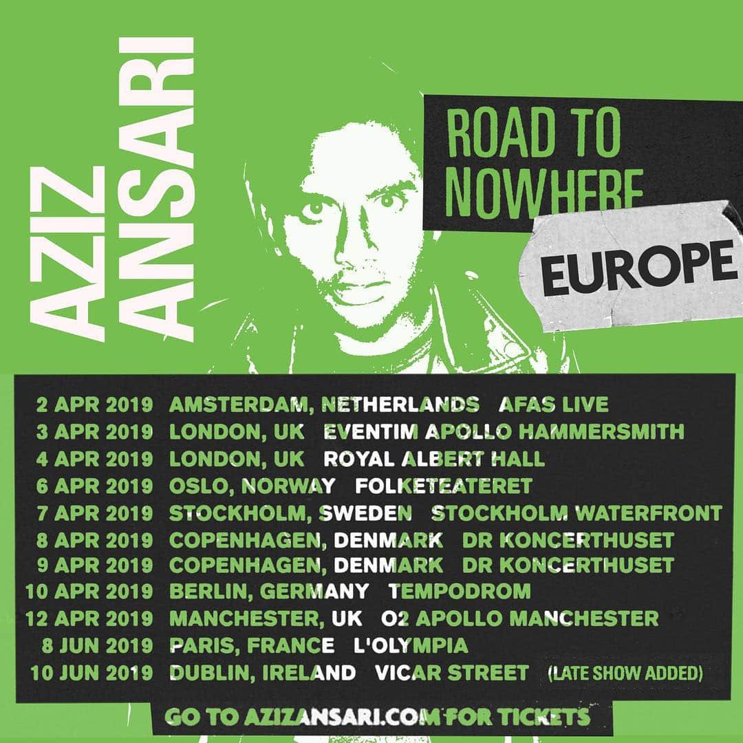 アジズ・アンサリさんのインスタグラム写真 - (アジズ・アンサリInstagram)「Kicking off the Europe run of my tour this week. Few tickets left at AzizAnsari.com」4月1日 22時42分 - azizansari