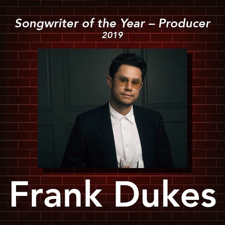 SOCANさんのインスタグラム写真 - (SOCANInstagram)「Congrats to @frankdukes for winning Songwriter of the Year, Producer #socanawards」4月2日 8時56分 - socanmusic