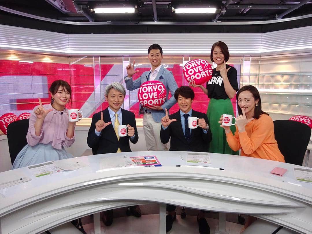 のインスタグラム：「新番組❤️東京LOVESPORTS😊 初回無事放送できました！ 新元号も決まり、 番組も新たな船出です✨ 東京のスポーツやその裏側を 取り上げていきます⚾️⚽️🏀 来週も是非ご覧ください📺 #東京LOVE SPORTS #登坂淳一 #稲村亜美 #水内猛 #室伏由佳 #中川聴乃 #宮下純一」