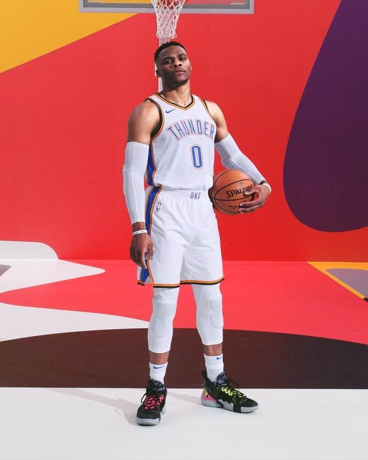 Jordanのインスタグラム：「Flex your chaos. @RussWest44’s mentality of doing whatever it takes is reflected in his latest silhouette. The #WhyNot Zer0.2 ‘Don’t Care’ drops Thursday.」