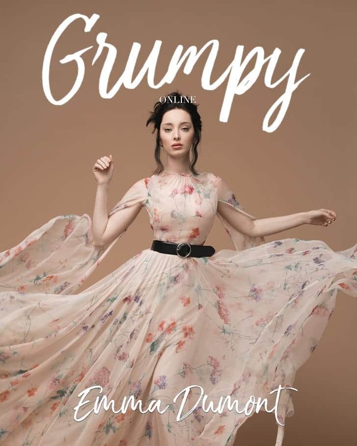 エマ・デュモンのインスタグラム：「AHHH! MY @grumpymagazine spread is out! I had the MOST fun working on this with the BEST team ever! ❤ 📷: @emilysandiferphotography  MU: @marinagravani  HAIR: @paulnortonhair STYLING: @rima_rama  EDITOR-IN-CHIEF: @jazzieperrier INTERVIEW BY: @parker_s_s @casementstudio」
