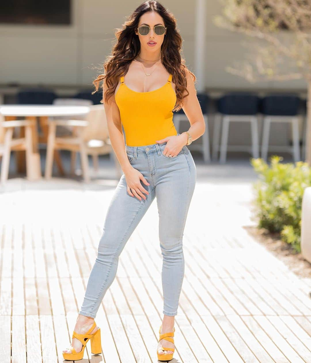 ホープ・ビールさんのインスタグラム写真 - (ホープ・ビールInstagram)「#matchymatchy @fashionnova . #novababe #fashionnova #fashion #spring #mustardyellow #dallas」4月2日 5時44分 - hopebeel