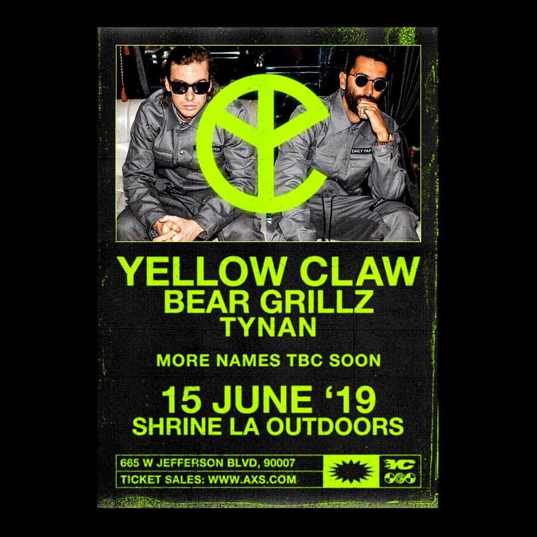 Yellow M.F. Clawさんのインスタグラム写真 - (Yellow M.F. ClawInstagram)「YO LOS ANGELES ARE U READY FOR THIS ONE?」4月2日 7時04分 - yellowclaw
