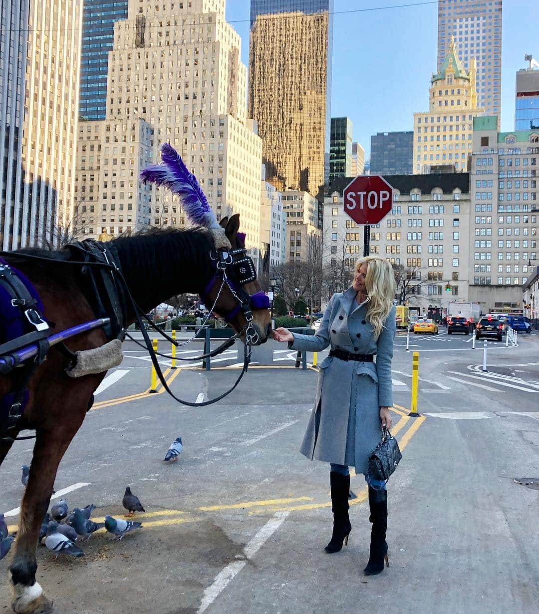 ヴィクトリア・シルヴステッドさんのインスタグラム写真 - (ヴィクトリア・シルヴステッドInstagram)「So nice being back .... yeah that’s a real horse giving me the wtf look #NYC #ootd」4月2日 7時10分 - victoriasilvstedt