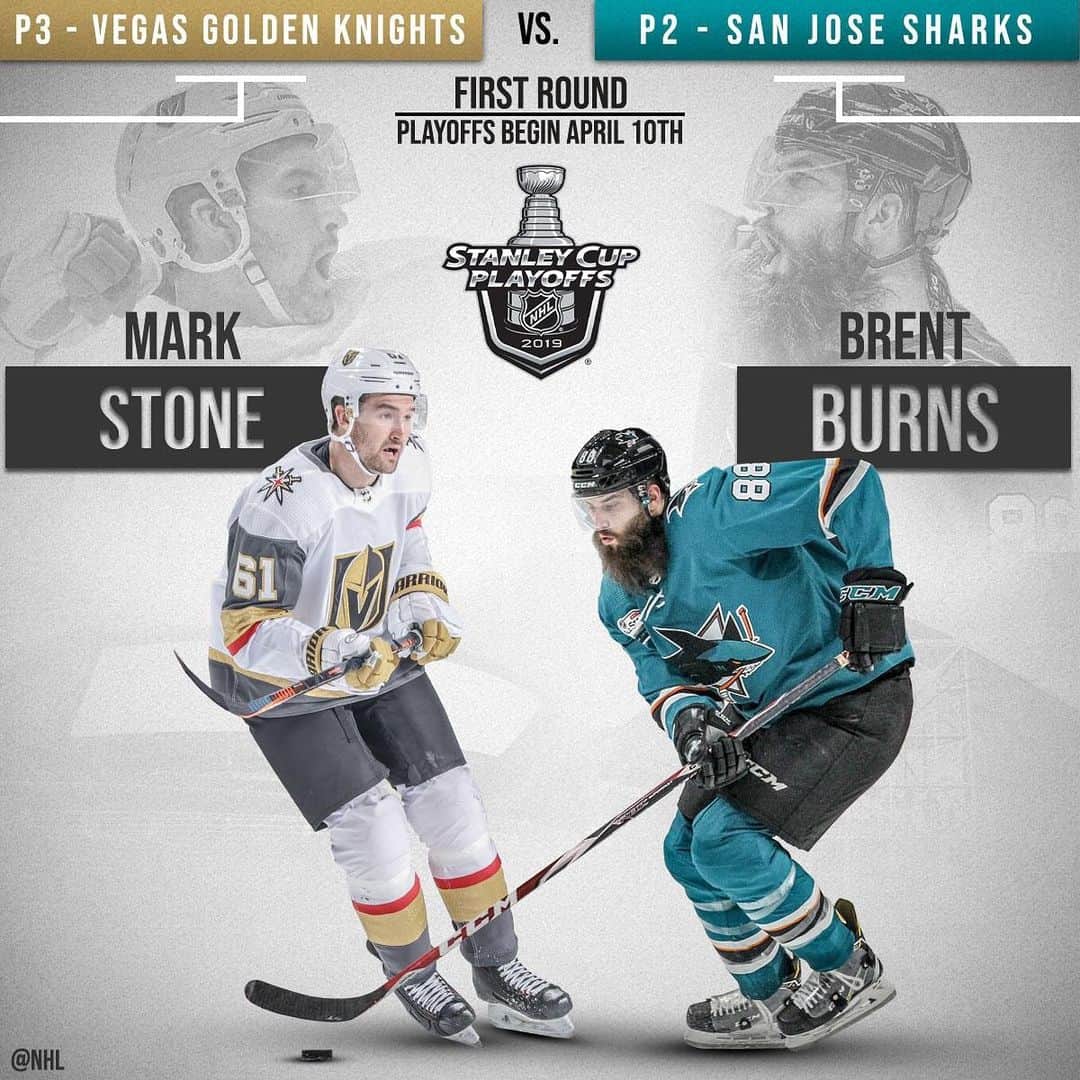 NHLさんのインスタグラム写真 - (NHLInstagram)「Get the 🍿ready, you're not going to want to miss this matchup! Who ya got, @vegasgoldenknights or @sanjosesharks?  #StanleyCup Playoffs begin April 10th!」4月2日 7時22分 - nhl