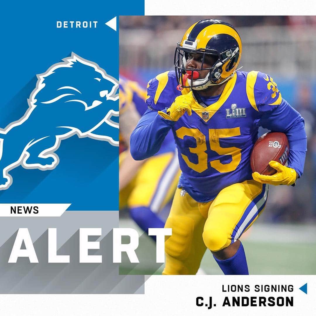 NFLさんのインスタグラム写真 - (NFLInstagram)「Lions signing RB CJ Anderson to one-year deal. (via @mike_garafolo) 📷: Tom DiPace/AP」4月2日 7時36分 - nfl