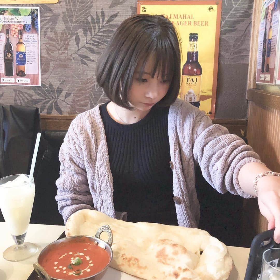 のインスタグラム：「今日は新番組の 収録でした🧸 . お昼はカレー🍛♡︎ʾʾ」