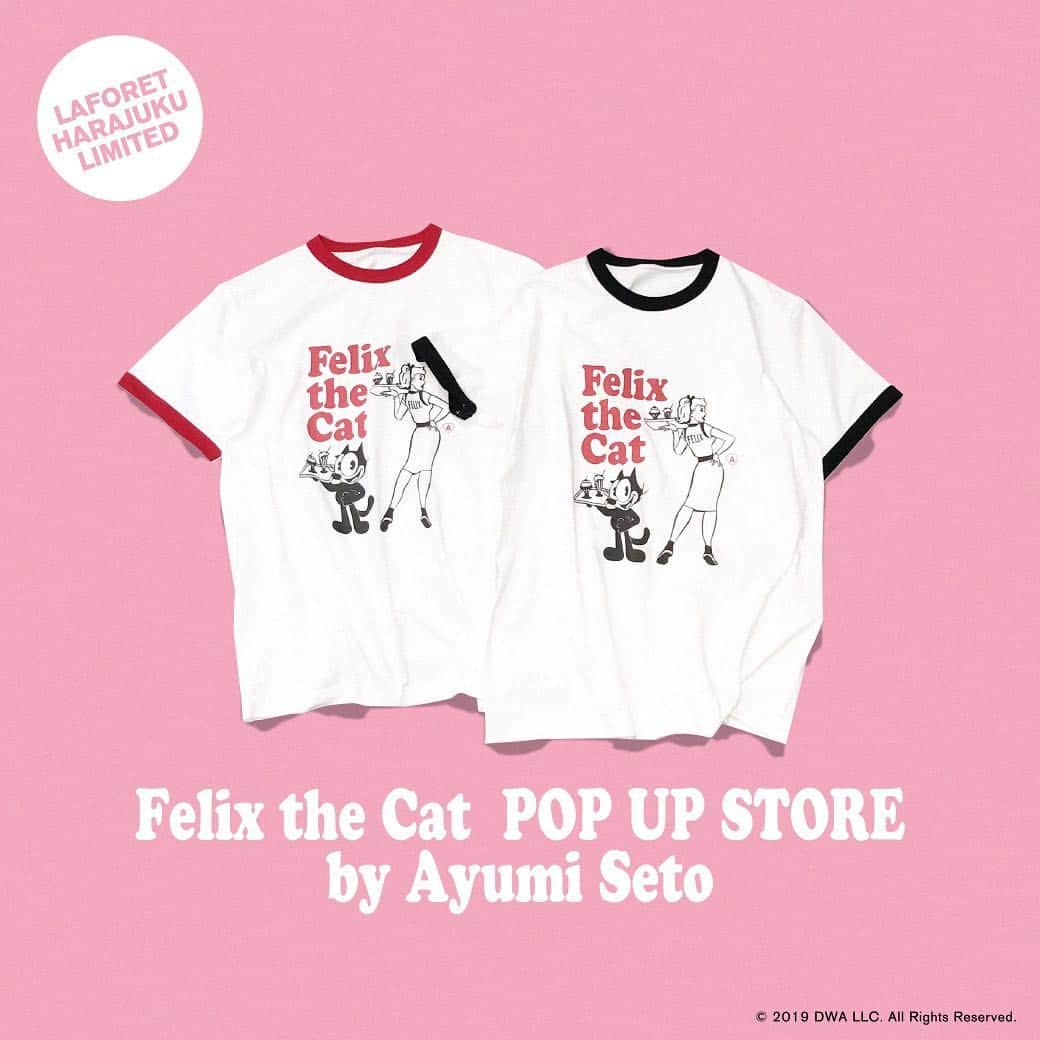 瀬戸あゆみさんのインスタグラム写真 - (瀬戸あゆみInstagram)「”Felix the Cat POP UP STORE by Ayumi Seto”﻿ ﻿ ●期間：4/26(金)〜5/7(火) ﻿ ●会場：ラフォーレ原宿 2F  CONTAINER ﻿ ﻿ 1919 年にアメリカで誕生した世界中で愛されているキャラクター「フィリックス・ザ・キャット」の﻿ 100周年を記念したPOP UP STOREを、瀬戸あゆみプロデュースさせていただきました❗️﻿ ﻿ みんなも見たことあるよね？﻿ あのガムのねこちゃんのキャラクターです😺﻿ 100周年ってすごくないですか……！？﻿ (このお話がUniversalさんからきたときからたまにYouTubeでアニメを見ているんだけど、すごく面白い&かわいいから、みんなもよかったら見てみて……！)﻿ ﻿ American Dinerをコンセプトに、ここだけでしか買えないオリジナルアートの限定アイテムを多数ご用意。﻿ 内装もこだわるつもりです🇺🇸﻿ ﻿ 4/27（土）には私とフィリックスと一緒に写真が撮れるイベントも開催します！﻿ 他にも期間中は内容盛りだくさんです❣️﻿ (次の投稿で詳細書きます！)﻿ ﻿ ぜひともFelix the Catを広めたい！﻿ みんな力を貸してくれーーーっ！﻿ ﻿ #felixthecat﻿ #felix﻿ #フィリックスザキャット﻿ #フィリックス﻿ #瀬戸あゆみ」4月2日 19時26分 - setoayumi