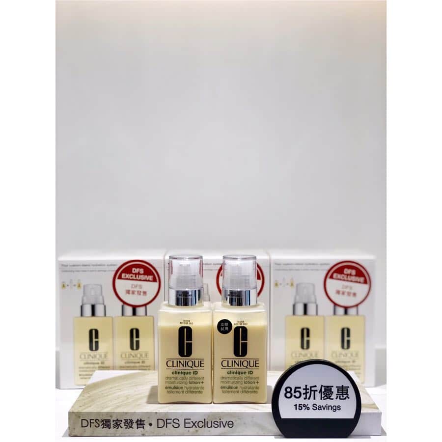DFS & T Galleriaさんのインスタグラム写真 - (DFS & T GalleriaInstagram)「Offering 15 different combinations to hydrate and treat your skin with, visit the fully immersive pop-up and join us in finding the @clinique iD best suited to your needs.⁣ ⁣ Enjoy savings of 15% on the #DFSExclusive Duo Set and visit the Clinique pop-up for personal consultations, exciting offers & more – at the following locations: ⁣ ⁣ - T Galleria by DFS, Hong Kong, Canton Road⁣ - T Galleria Beauty by DFS, Hong Kong, Causeway Bay⁣ - T Galleria by DFS, Macau, City of Dreams⁣ - T Galleria by DFS, Singapore⁣ - T Galleria by DFS, Guam⁣ - DFS, Los Angeles International Airport⁣ - T Galleria by DFS, Hawaii ⁣ ⁣ #CliniqueiD #TGalleria⁣ //⁣ 15種組合隨心搭配，讓你的肌膚更加水潤平衡，注入修護活力。⁣ ⁣ 立即親臨位於香港廣東道及銅鑼灣、澳門新濠天地、新加坡、關島、美國洛杉磯國際機場及夏威夷的DFS和T廣場內的 @clinique 期間限定店，與我們一起尋找並打造最適合你肌膚需要的Clinique iD修護乳，購買 #DFS 限定兩件套裝可享低至85折優惠，更可享受一對一皮膚分析諮詢服務以及其他精彩禮遇。⁣ ⁣ #CliniqueiD #T廣場」4月2日 15時00分 - dfsofficial