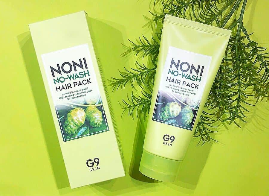 のインスタグラム：「G9SKIN﻿ 《スキン ノニ ヘアパック》﻿ ﻿ ﻿ 4月になり新生活の季節ですね🥰🌸 ﻿ 慣れない新生活にはお肌のケアはもちろん、﻿ 髪の毛のケアも大切ですよね💇‍♀️✨﻿ ﻿ そんな時におススメな洗い流さない﻿ ヘアパックのご紹介です💆‍♀️💓﻿ ﻿ 毛先がパサパサしてまとまらない方、アイロンやコテを よく使う方はこのヘアパック1つで髪の毛の保護と 栄養補給が出来ます☘️✨﻿ ﻿ ﻿ ☘️ノニとは？﻿ 150種類の栄養素がつまった、神様からの贈り物、﻿ 奇跡の実ともよばれる NEWスーパーフード🤩🍐﻿ ﻿ ﻿ ☘️使用方法﻿ シャンプー後水気を軽く取り濡れた髪に塗ります。﻿ そのまま洗い流さずにドライヤーで乾かしてください😊﻿ ﻿ また、写真2枚目にありますノニシリーズ3点（ヘアパック、ソープ、マスク）をまとめてお買い求めいただくと、通常¥6,005のところが20%オフでなんと ¥4,804でご購入いただけます🤩❣️ ﻿皆様のご来店お待ちしております🥰💓﻿ ﻿  #skingarden #スキンガーデン #新大久保 #신오쿠보 #韓国 #韓国メイク #韓国コスメ #メイク #コスメ #한국화장품 #한국메이크업 #메이크업 #코스메틱  #ヘアパック #石鹸 #헤어 #g9skin #berrisome #elishacoy #日韓 #좋아요 #instagood #beauty #cute #パック #マスク ﻿」