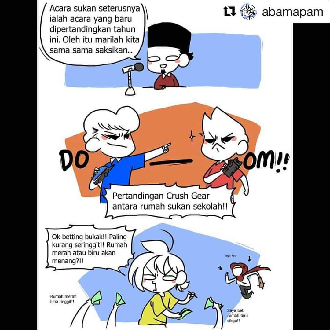 Koleksi Komik Malaysiaさんのインスタグラム写真 - (Koleksi Komik MalaysiaInstagram)「#Repost @abamapam with @get_repost ・・・ Acara baru dalam sukan tahunan  #AbamApam #KomikAbam #WeebTeach #SukanTahunan #Sukaneka #CruahGear」4月2日 20時44分 - tokkmungg_exclusive