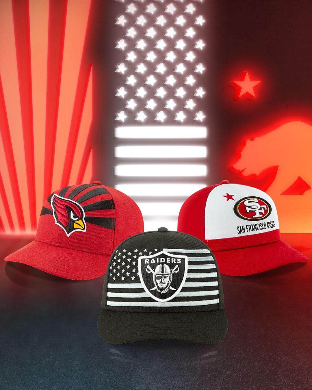 ニューエラ・キャップのインスタグラム：「The 2019 NFL Draft Collection just dropped. City and state flag inspired designs represent each team as they welcome the draftees. Be a part of the moment with your team’s cap, available at neweracap.com」