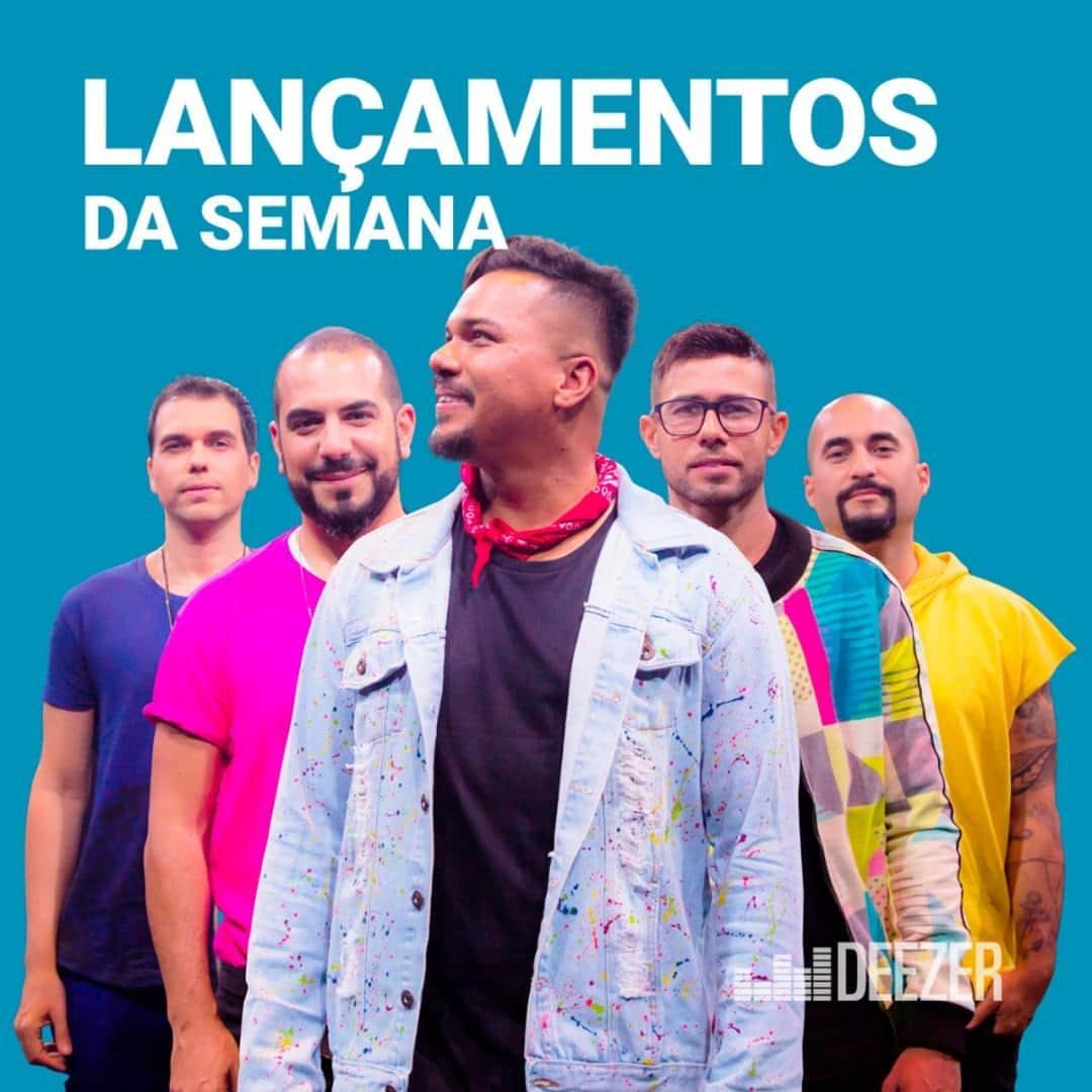 のインスタグラム：「Olha.. Não é porque a gente está na capa não... 🙄 Maaaaas se fôssemos você, ia agora lá na @deezerbr e botava pra rolar a playlist #LançamentosDaSemana que está demais! 😁😂 #Deezer #SorrisoMarotoAoCuboAoVivoEmCores」