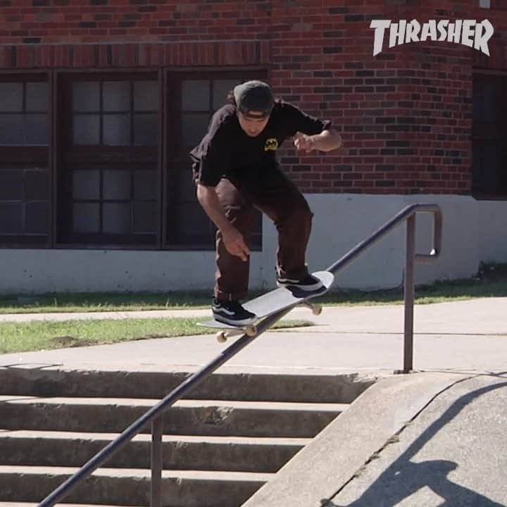 スラッシャーのインスタグラム：「¡¡¡¡ @_pedrodelfino !!!!! AM SCRAMBLE ROUGH CUT playing on ThrasherMagazine.com 📡」