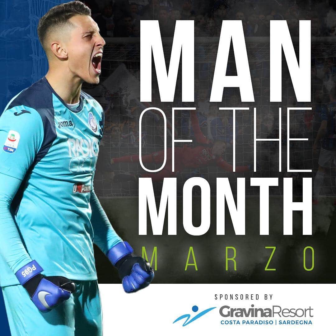 アタランタBCさんのインスタグラム写真 - (アタランタBCInstagram)「Ottime prestazioni impreziosite da importanti parate 🧤🔝Il “Man of the Month” di marzo è 🥁🥁 @piergollo! 💪🏼 Complimenti Pierluigi! 👏🏼 ~ 🤝 Iniziativa in collaborazione con #GravinaResort ~ #GoAtalantaGo ⚫️🔵 #Atalanta #Gollini #football #Bergamo #manofthemonth #motm #calcio #forzaatalanta」4月3日 2時02分 - atalantabc